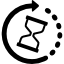 Hourglass that indicates how much time is left until the first week's Option maturity